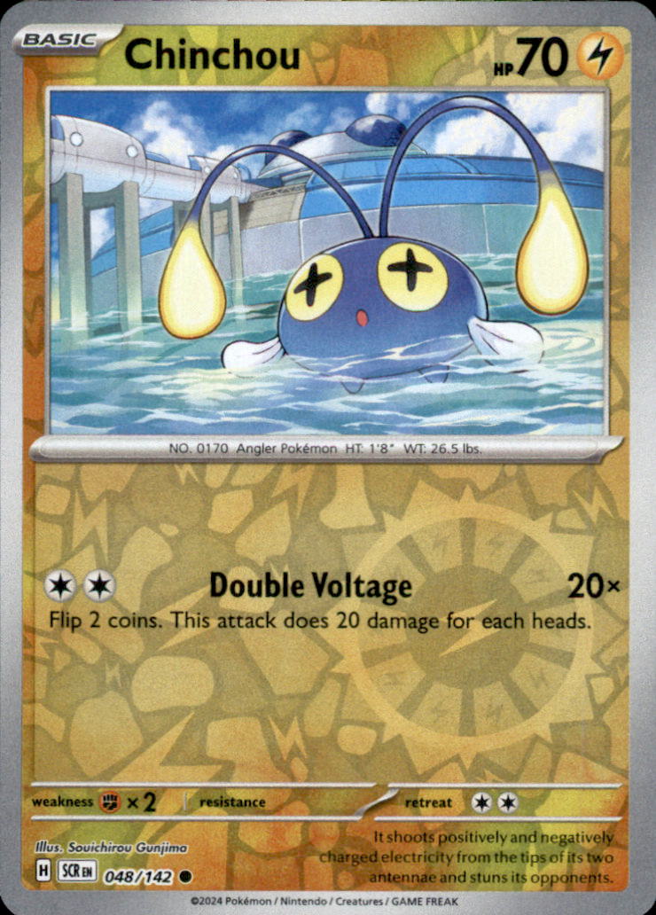 Chinchou Reverse Holo Common SV07: Stellar Crown 048/142 NM