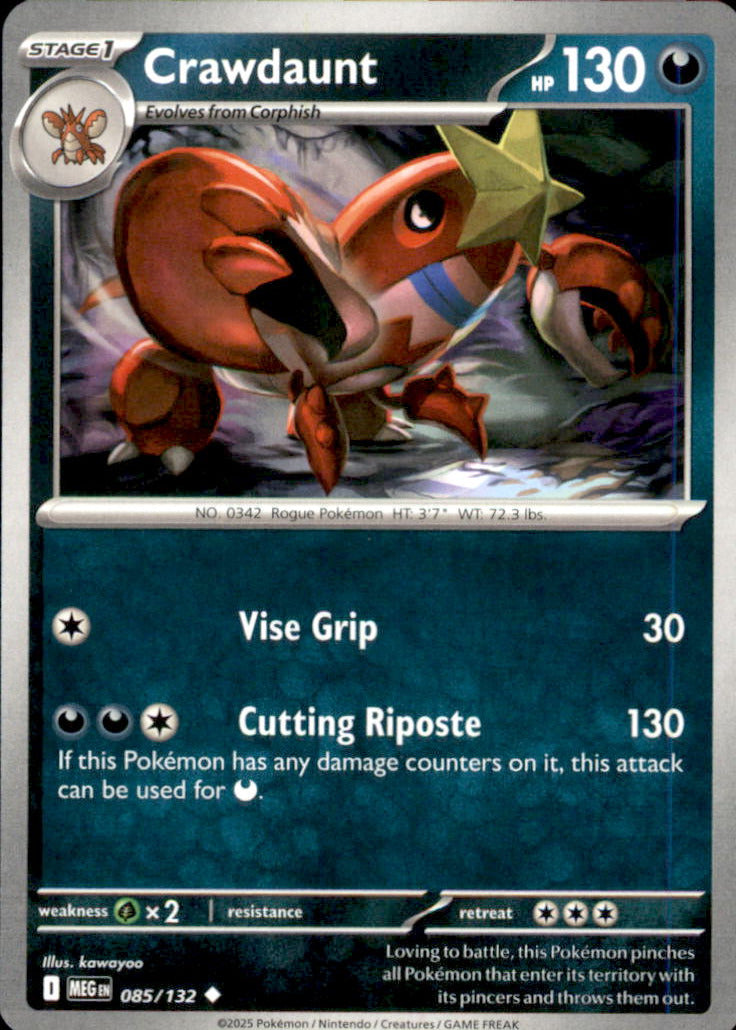 Crawdaunt Uncommon ME01: Mega Evolution 085/132 NM