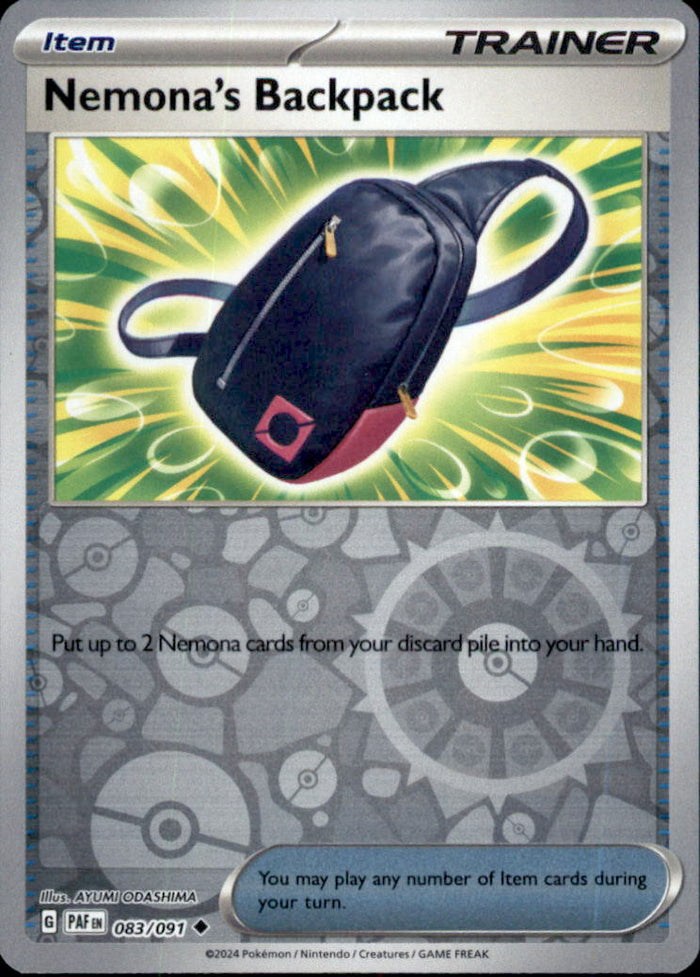 Nemona's Backpack Reverse Holo Uncommon SV: Paldean Fates 083/091 NM