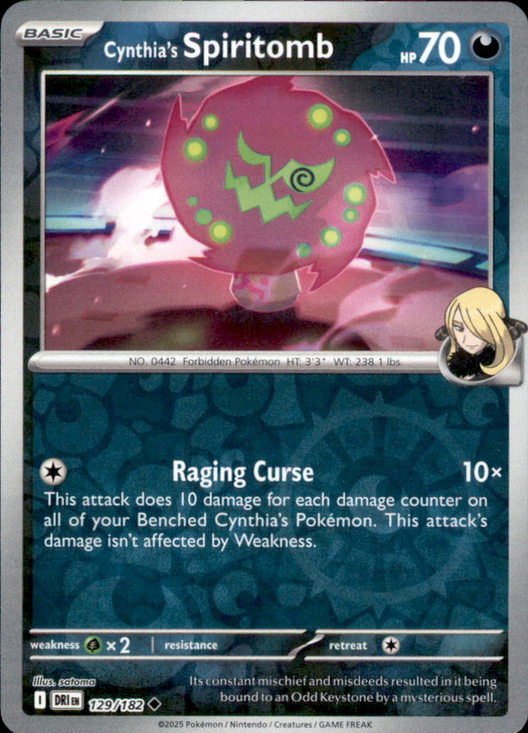 Cynthia's Spiritomb Reverse Holo Uncommon SV10: Destined Rivals 129/182 NM