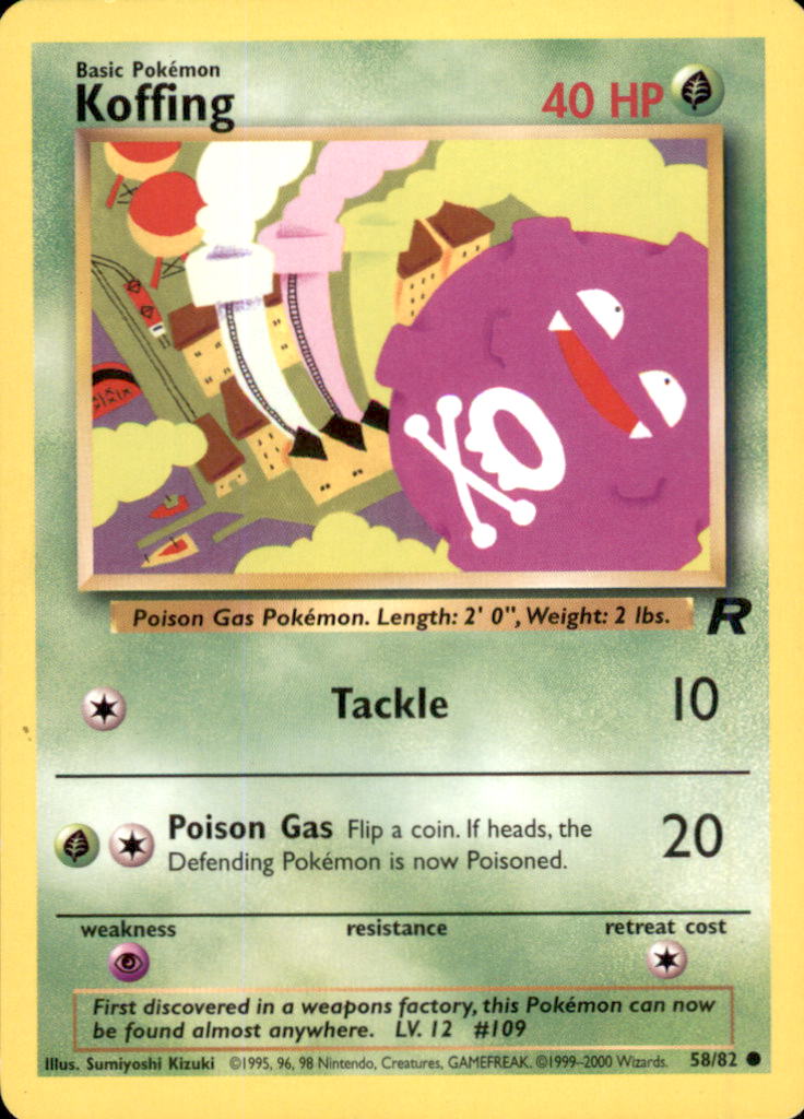 Koffing Unlimited Common Team Rocket 58/82 LP