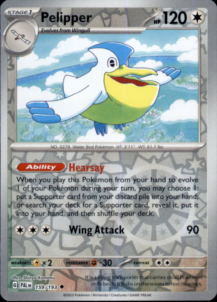 Pelipper Reverse Holo Uncommon SV02: Paldea Evolved 159/193 NM