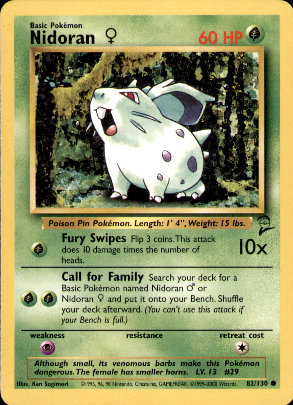 Nidoran F Common Base Set 2 082/130 LP