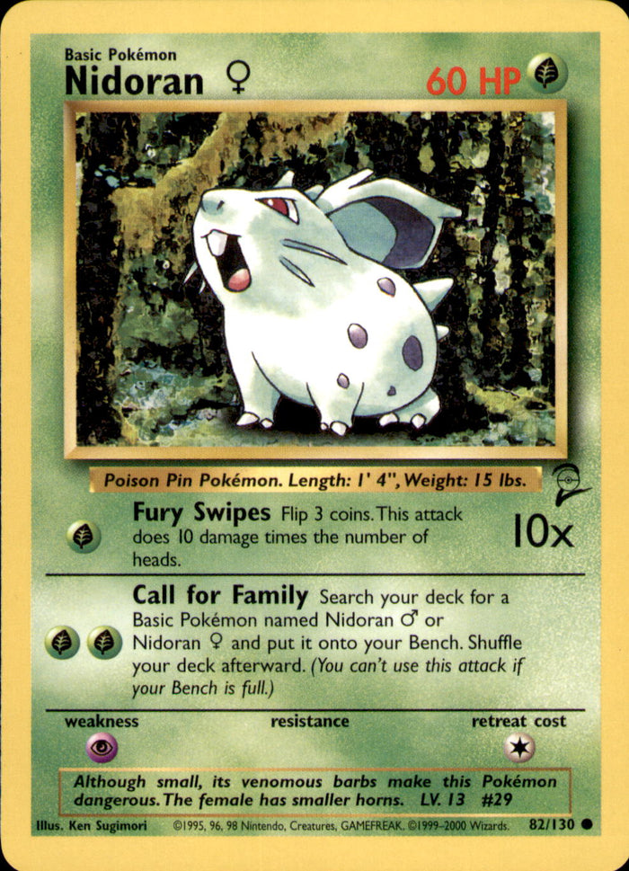 Nidoran F Common Base Set 2 082/130 LP