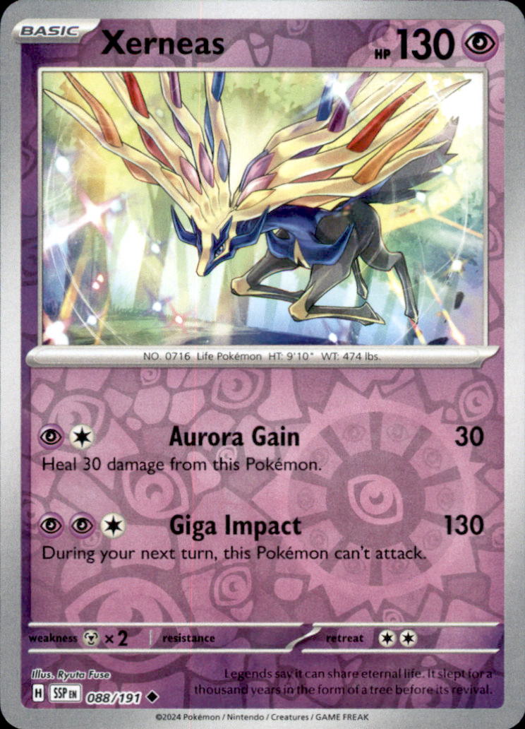 Xerneas Reverse Holo Uncommon SV08: Surging Sparks 088/191 NM