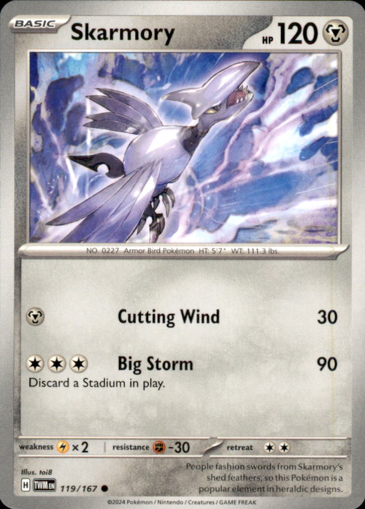 Skarmory Common SV06: Twilight Masquerade 119/167 NM