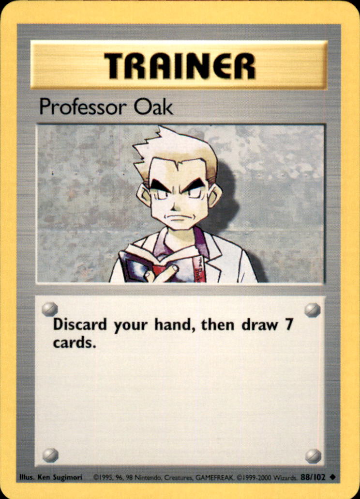 Professor Oak Uncommon Base Set 4th Print 088/102 NM