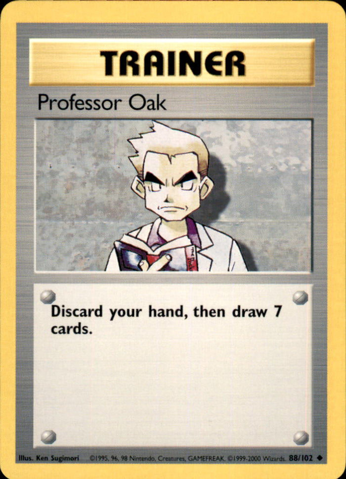 Professor Oak Uncommon Base Set 4th Print 088/102 NM
