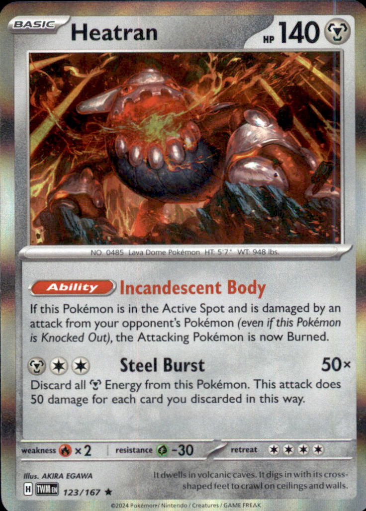 Heatran Holo Rare SV06: Twilight Masquerade 123/167 NM
