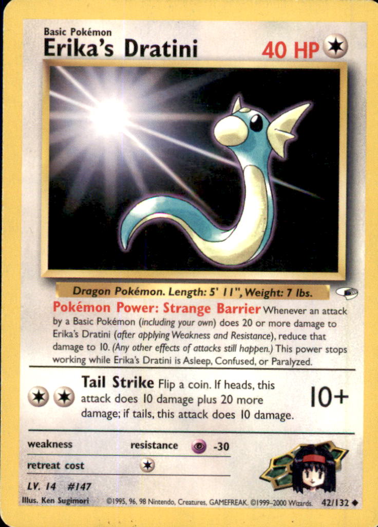 Erika's Dratini Unlimited Uncommon Gym Heroes 042/132 LP