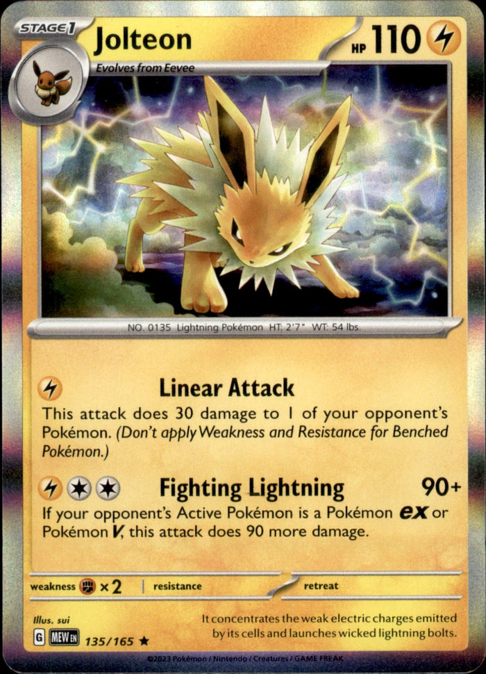 Jolteon Holo Rare SV: Scarlet & Violet 151 135/165 NM