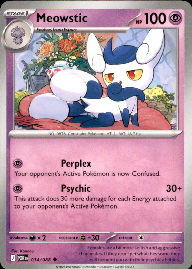 Meowstic Uncommon ME03: Perfect Order 034/088 NM