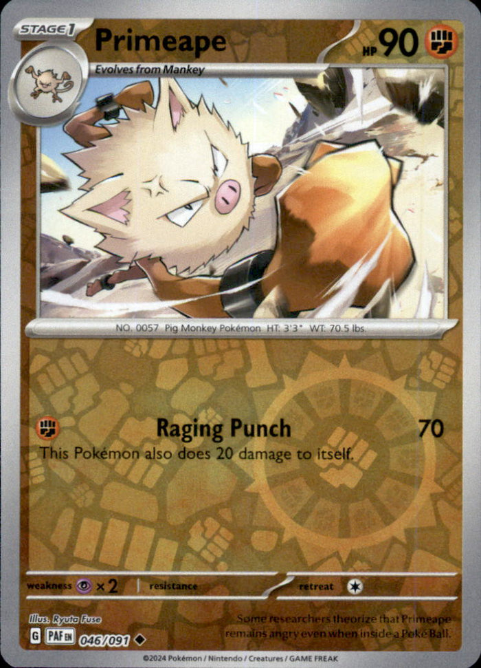 Primeape Reverse Holo Uncommon SV: Paldean Fates 046/091 NM