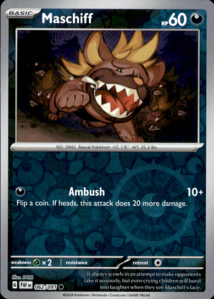 Maschiff Reverse Holo Common SV02: Paldea Evolved 141/193 NM