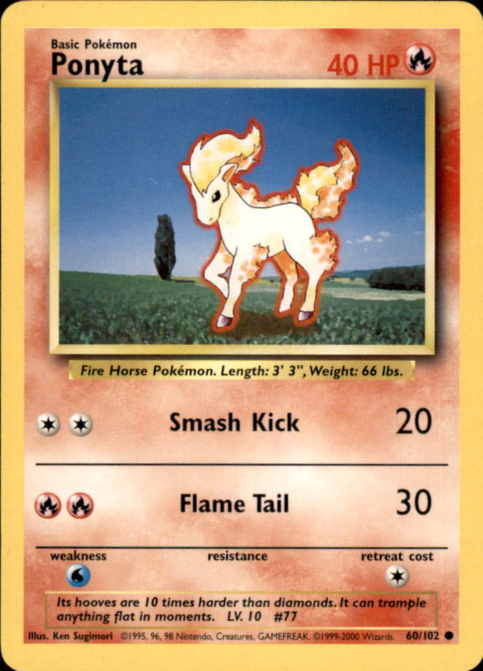 Ponyta Common Base Set 4th Print 060/102 NM