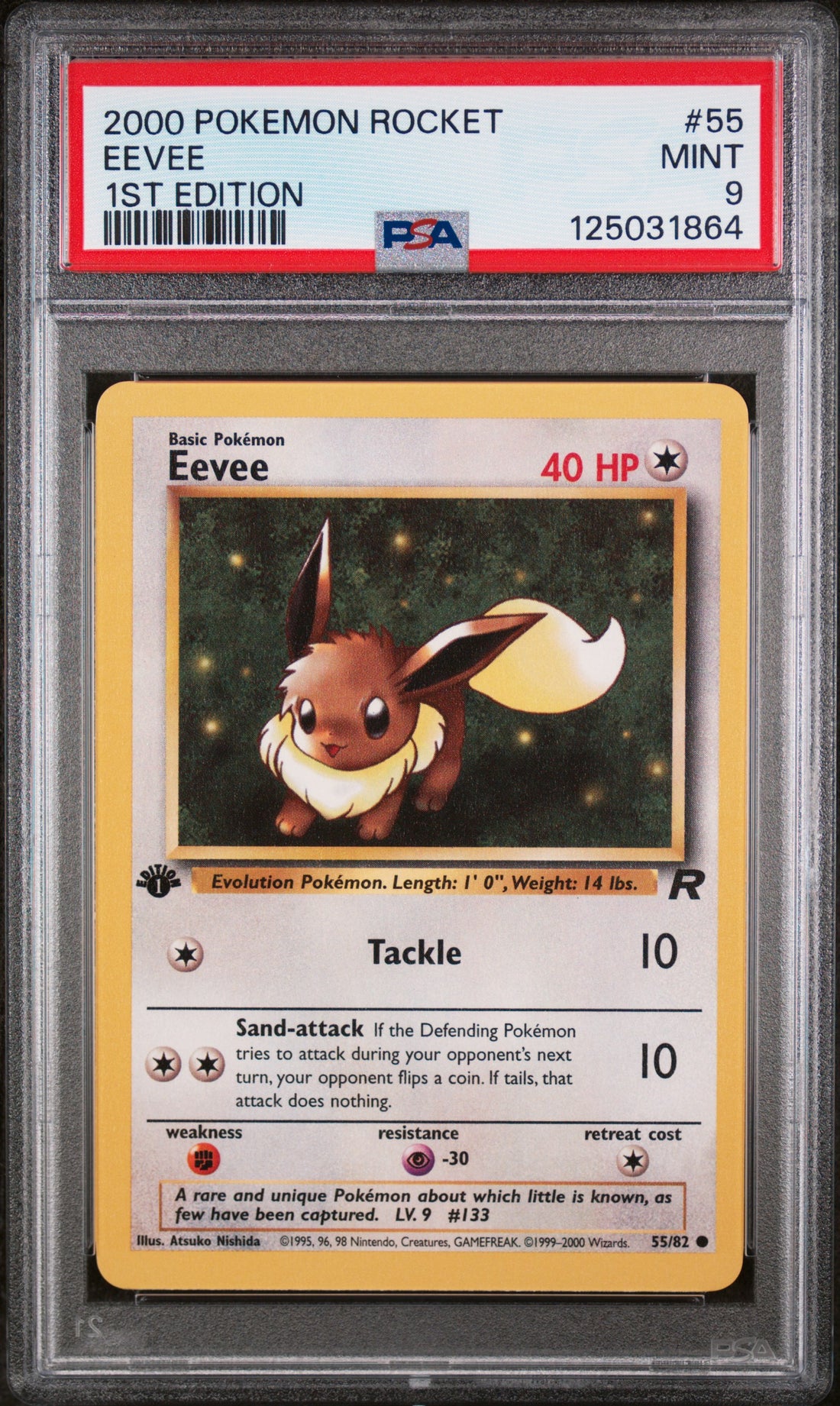 Eevee 1st Edition Pokemon Rocket 55 NM PSA 9
