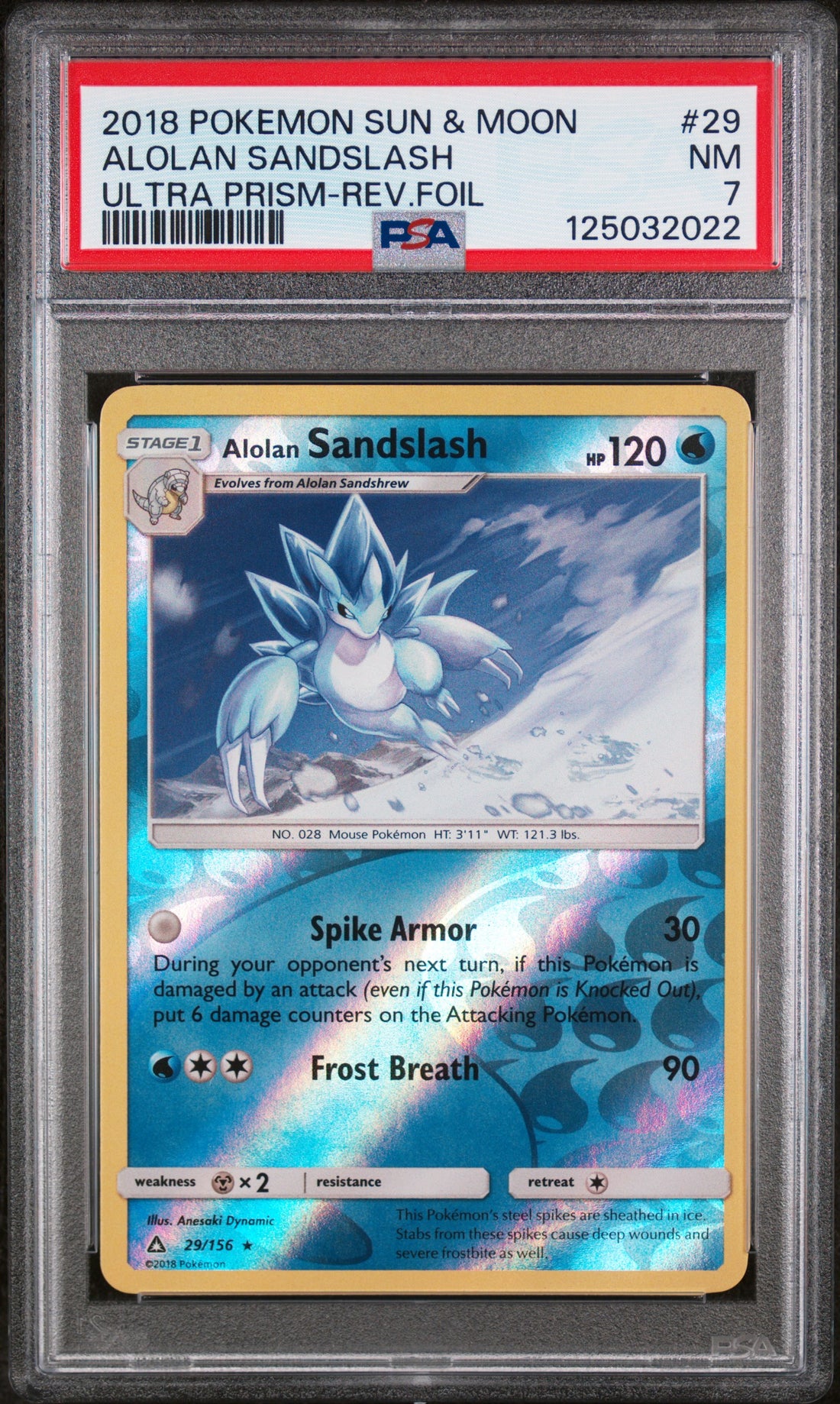 Alolan Sandslash Ultra Prism-Rev.Foil Pokemon Sun & Moon Ultra Prism 29 NM PSA 7