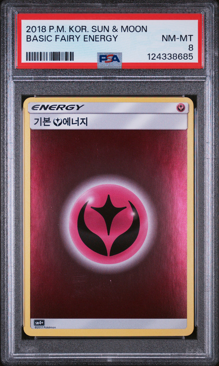 Basic Fairy Energy Pokemon Korean Sun & Moon Gx Battle Boost NM PSA 8