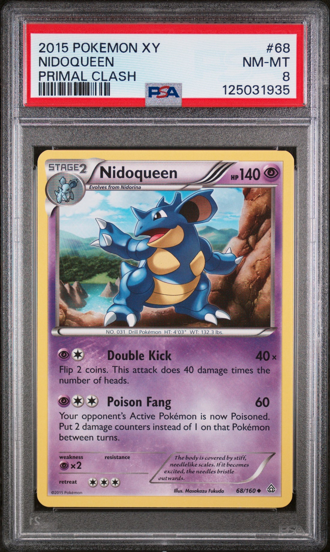Nidoqueen Primal Clash Pokemon Xy Primal Clash 68 NM PSA 8