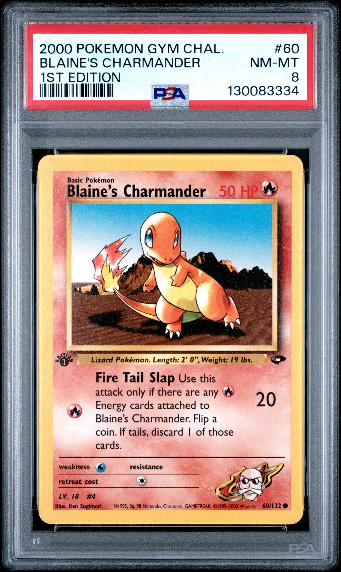 Blaine'S Charmander 1st Edition Pokemon Gym Challenge 60 NM PSA 8