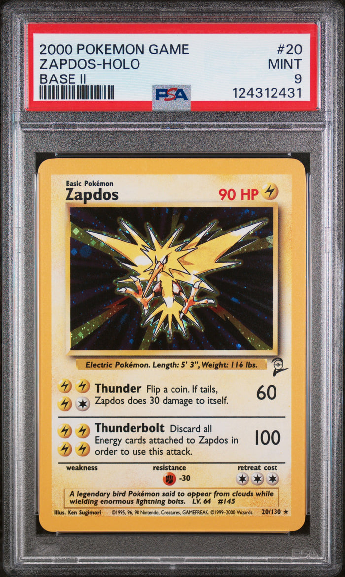 Zapdos-Holo Base Ii Pokemon Game Base Ii 20 NM PSA 9