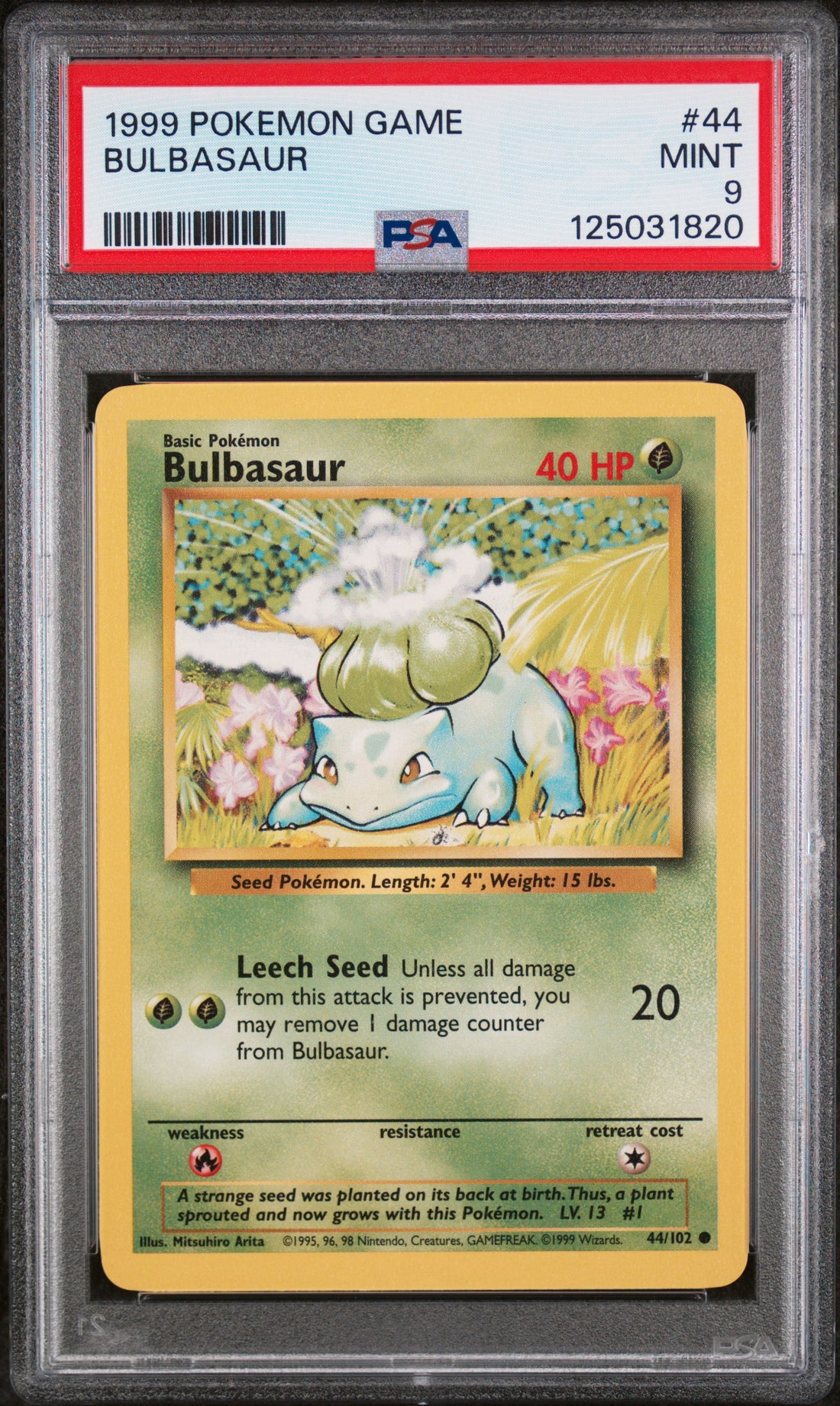 Bulbasaur Pokemon Game 44 NM PSA 9