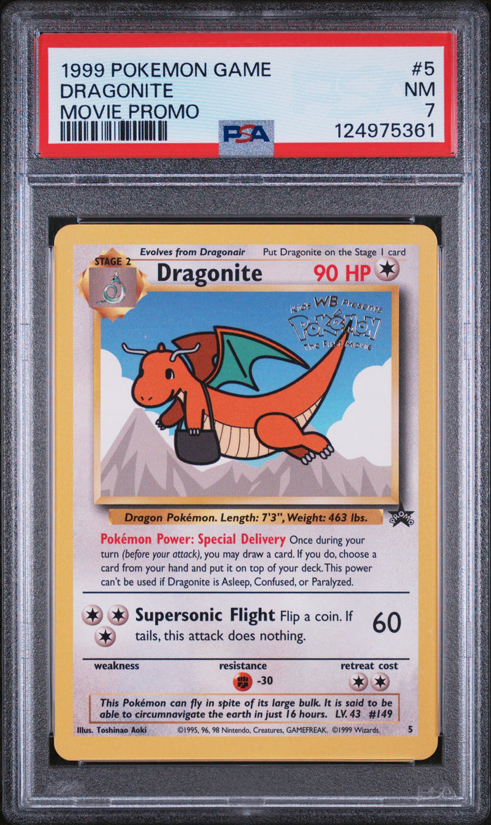 Dragonite Movie Promo Pokemon Game Movie 5 NM PSA 7