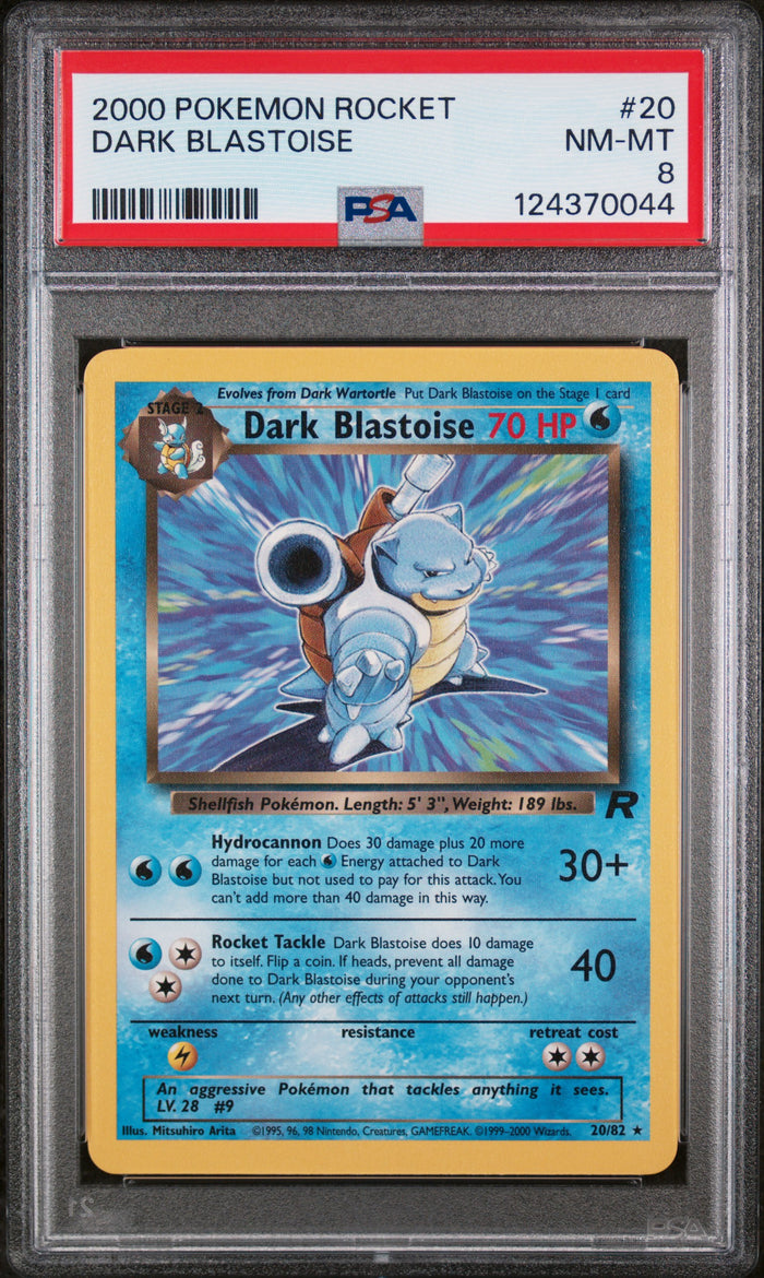 Dark Blastoise Pokemon Rocket 20 NM PSA 8