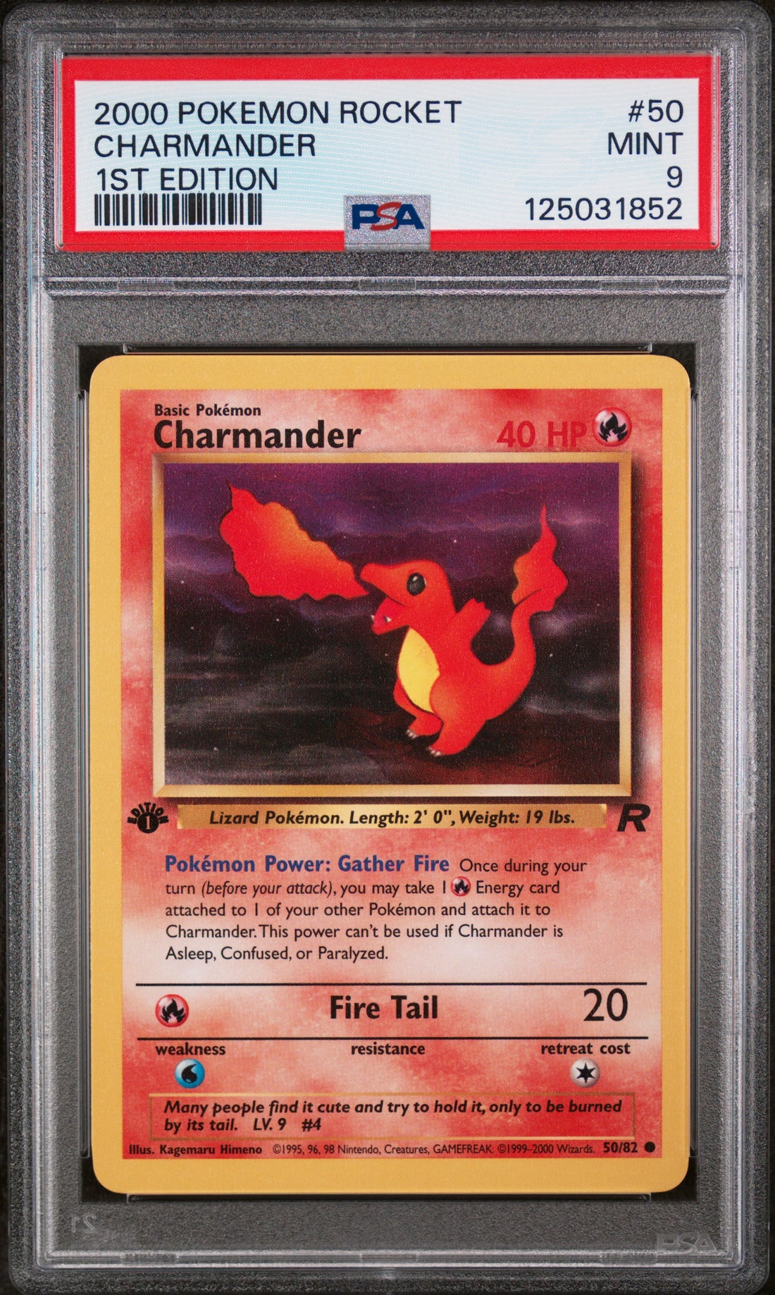 Charmander 1st Edition Pokemon Rocket 50 NM PSA 9
