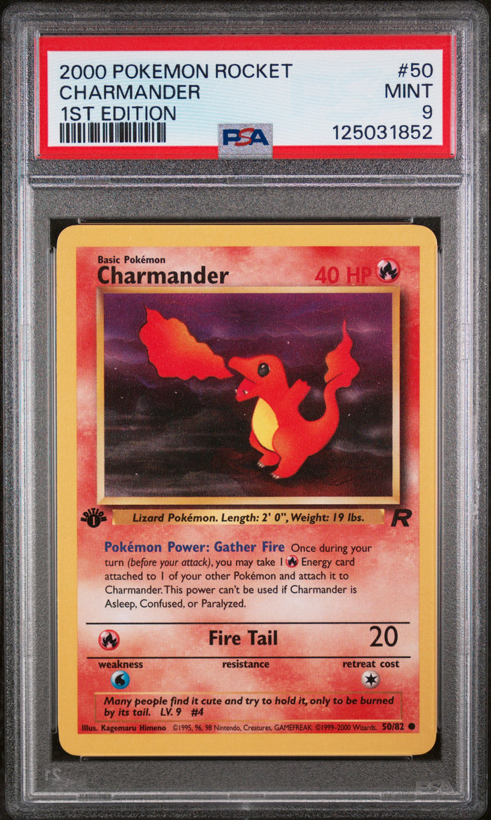 Charmander 1st Edition Pokemon Rocket 50 NM PSA 9