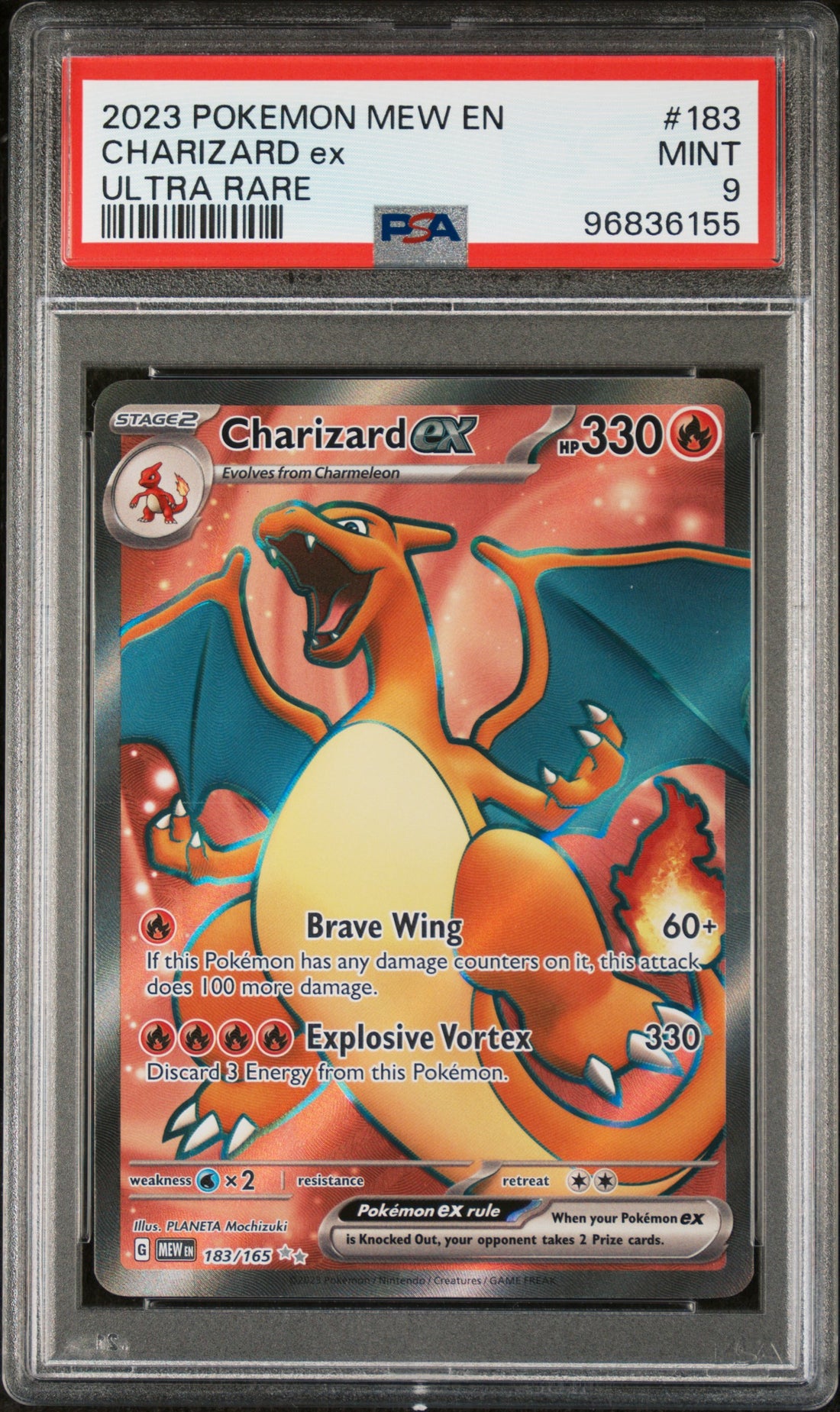 Charizard Ex Ultra Rare Pokemon Mew En-151 183 NM PSA 9