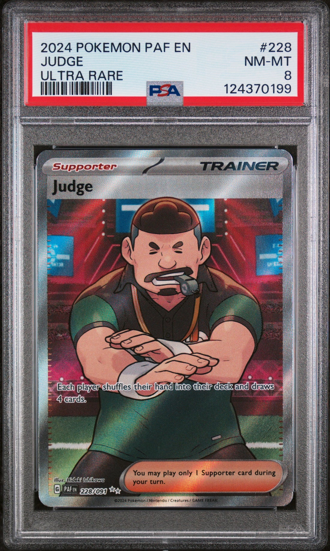 Judge Ultra Rare Pokemon Paf En-Paldean Fates 228 NM PSA 8