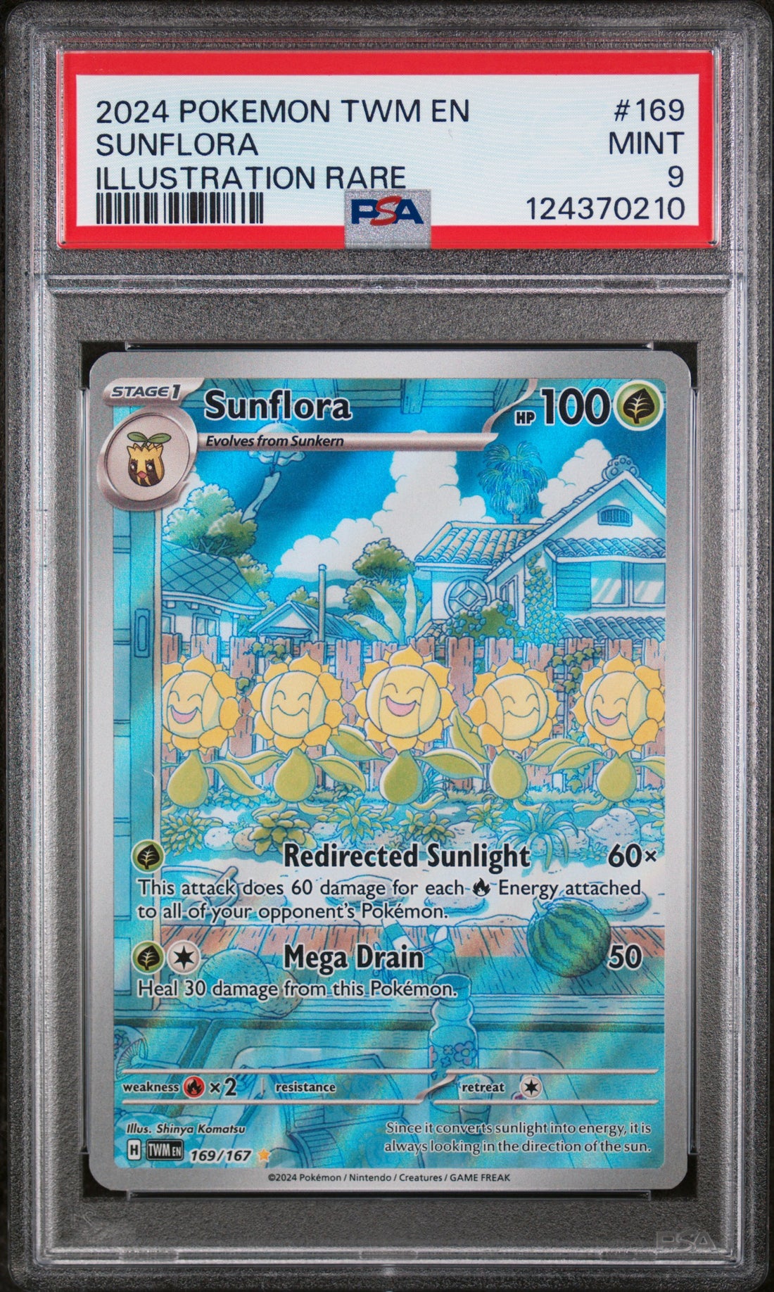 Sunflora Illustration Rare Pokemon Twm En-Twilight Masquerade 169 NM PSA 9