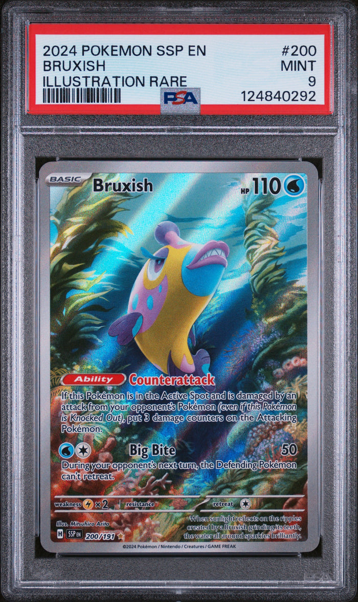 Bruxish Illustration Rare Pokemon Ssp En-Surging Sparks 200 NM PSA 9