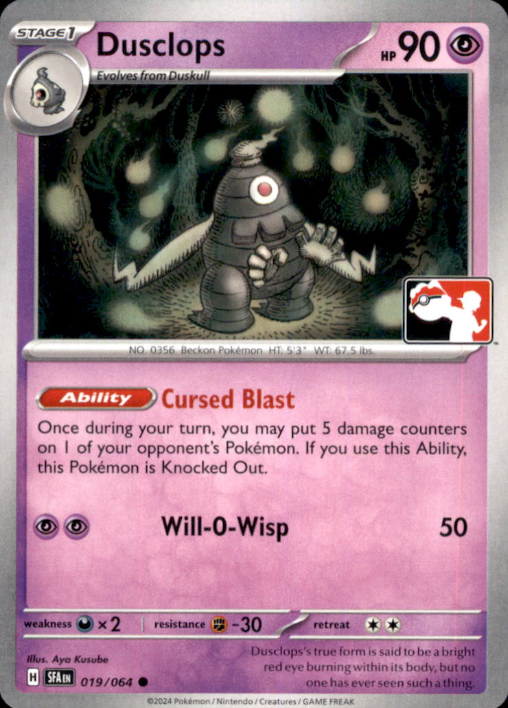 Dusclops Common Prize Pack Series Cards 019/064 NM