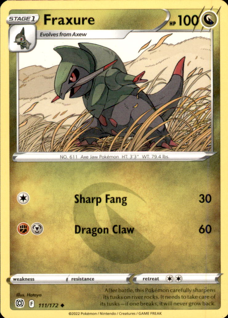 Fraxure Uncommon SWSH09: Brilliant Stars 111/172 NM