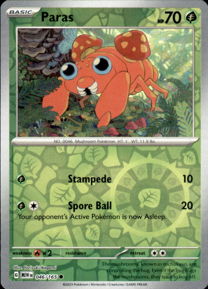 Paras Reverse Holo Common SV: Scarlet & Violet 151 046/165 NM