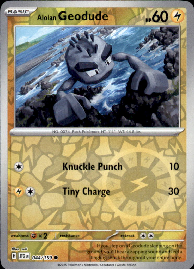 Alolan Geodude Reverse Holo Common SV09: Journey Together 044/159 NM