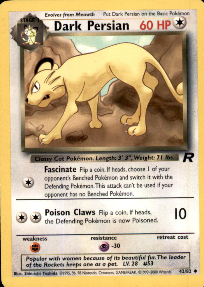 Dark Persian Unlimited Uncommon Team Rocket 42/82 LP