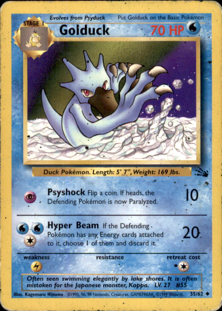 Golduck Unlimited Uncommon Fossil 35/62 LP