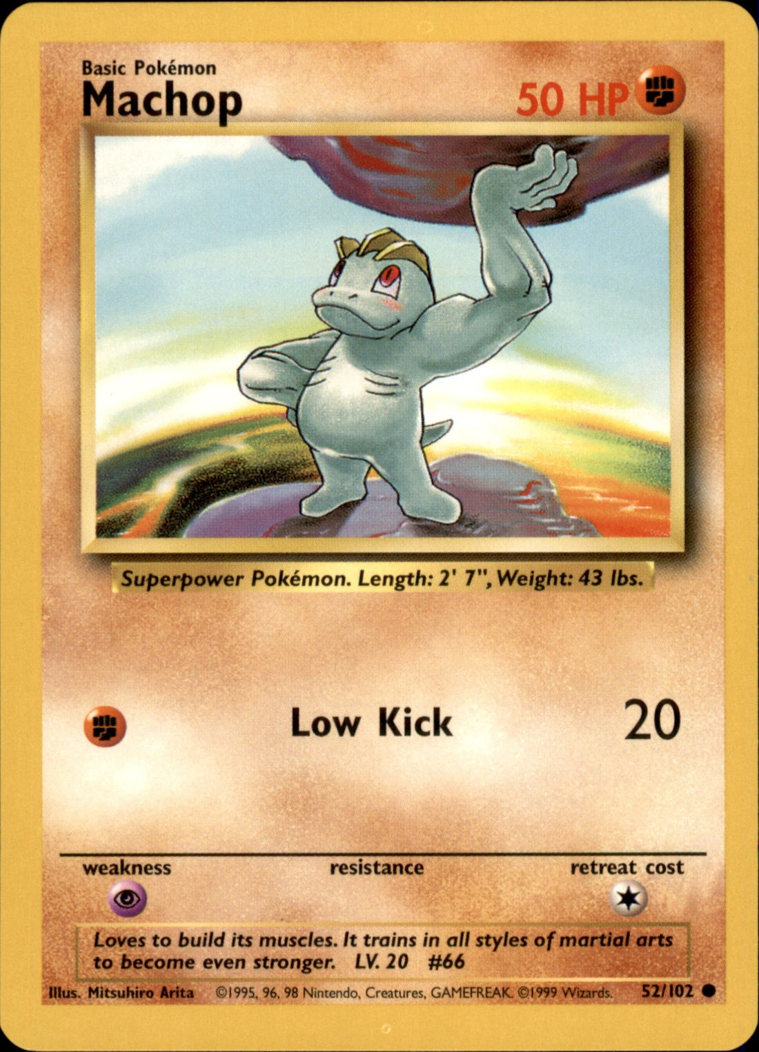 Machop Common Base Set 052/102 NM