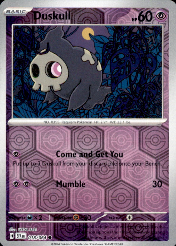 Duskull Reverse Holo Common SV: Shrouded Fable 018/064 NM