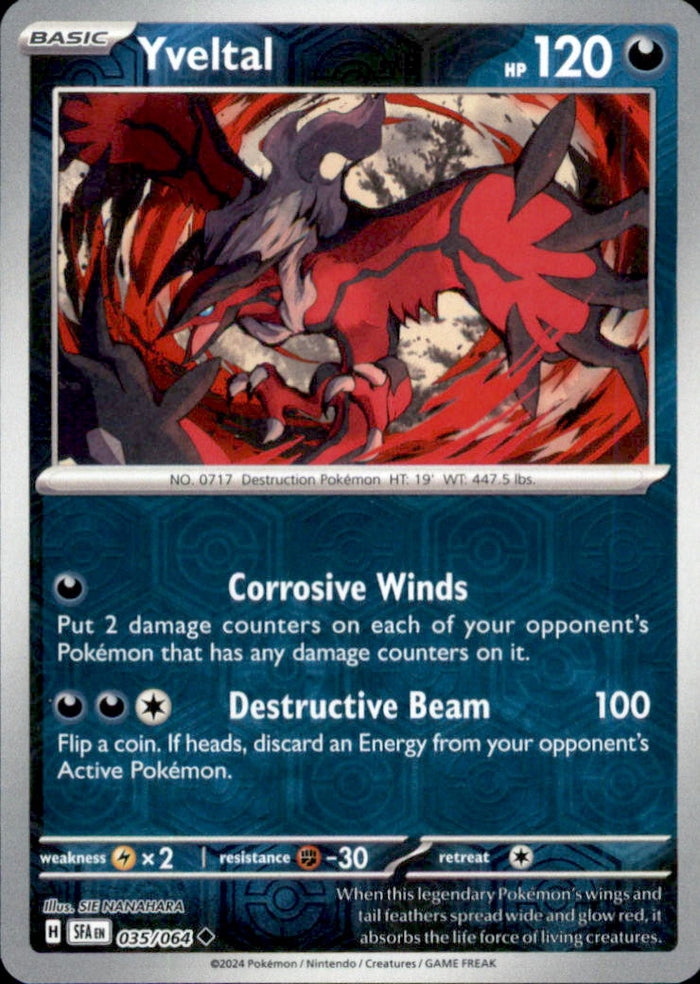 Yveltal Reverse Holo Uncommon SV: Shrouded Fable 035/064 NM