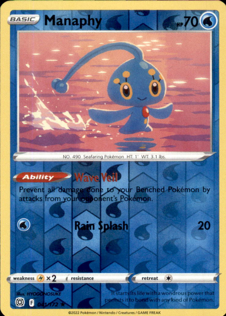 Manaphy Reverse Holo Rare SWSH09: Brilliant Stars 041/172 NM