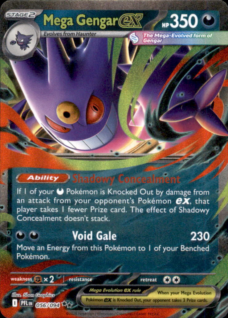 Mega Gengar ex Holo Double Rare ME02: Phantasmal Flames 056/094 NM