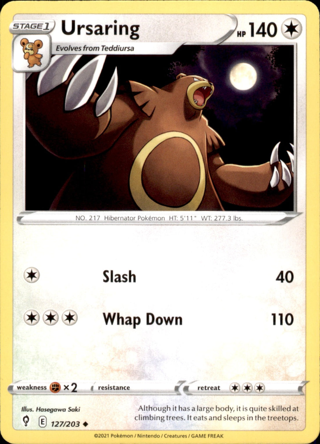 Ursaring Uncommon SWSH07: Evolving Skies 127/203 NM