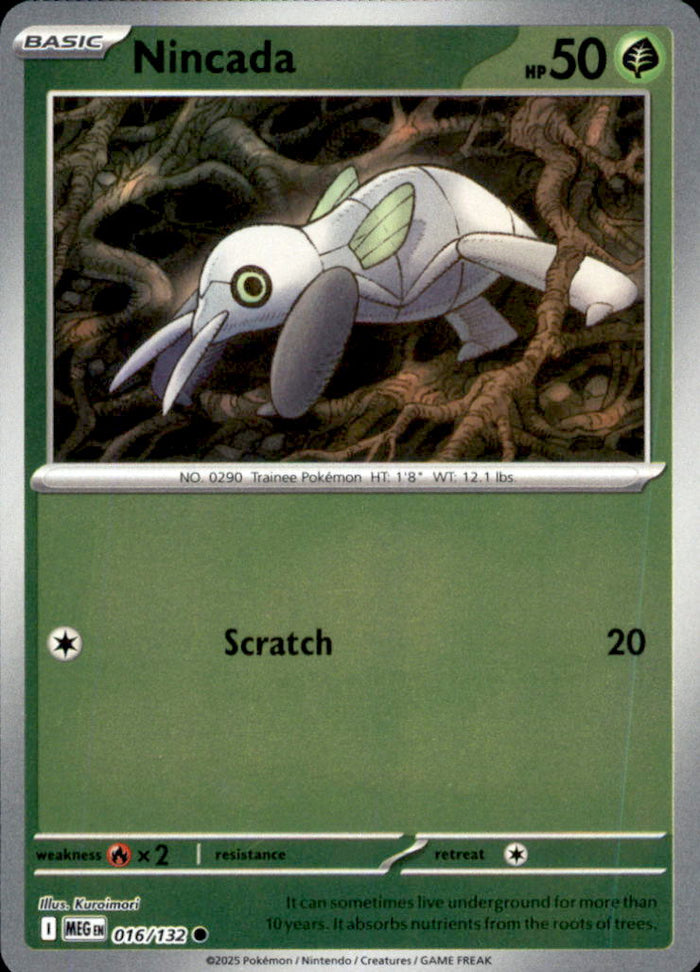 Nincada Reverse Holo Common ME01: Mega Evolution 016/132 NM