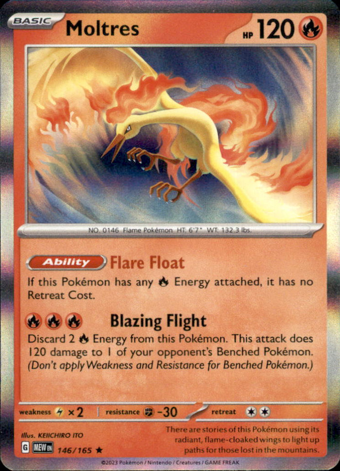 Moltres Holo Rare SV: Scarlet & Violet 151 146/165 NM