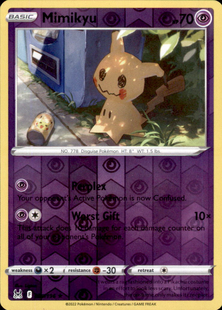 Mimikyu Reverse Holo Rare SWSH11: Lost Origin 080/196 NM