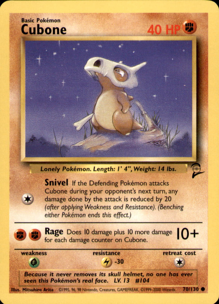 Cubone Common Base Set 2 070/130 LP